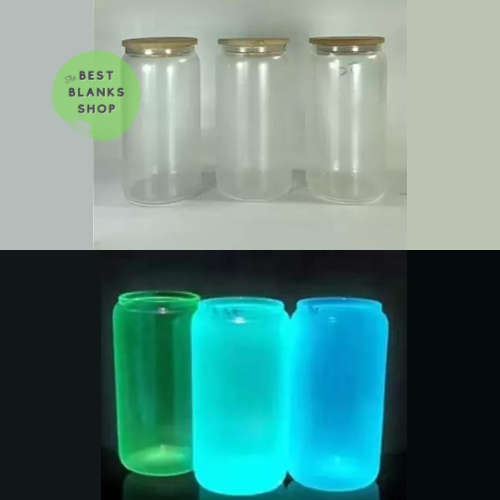 Sublimation Glow in the Dark Glass Libby